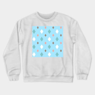 Cute Crystal Pattern Blue Doodle Crewneck Sweatshirt